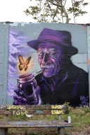 Mann mit Schmetterling
